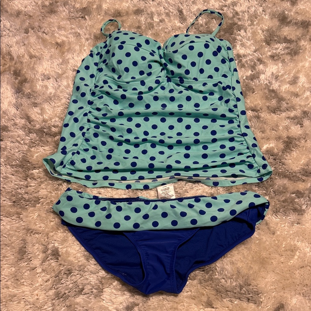 Stylish Polka Dot Bikini Set